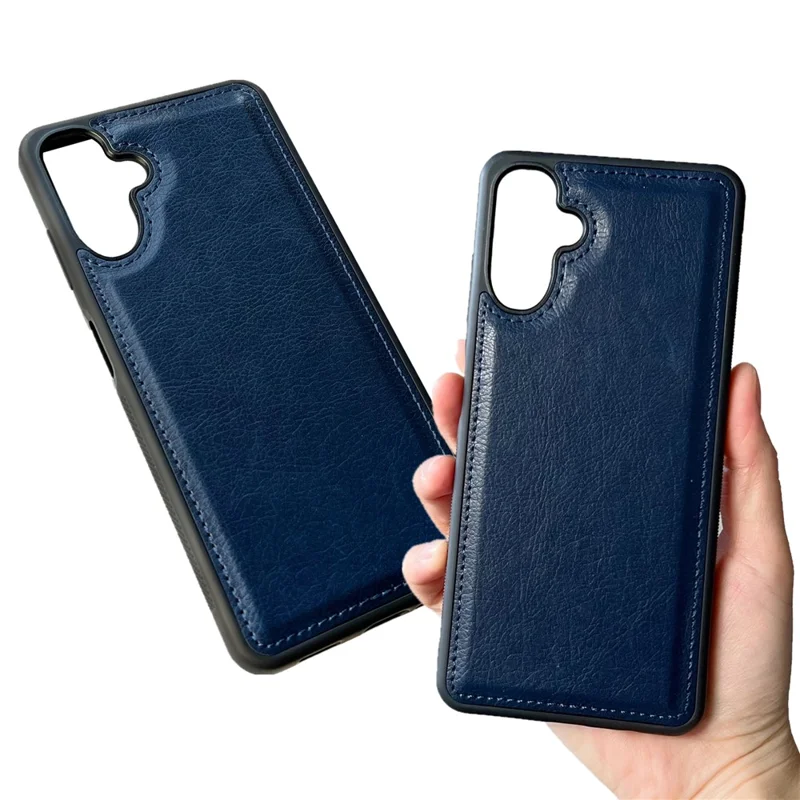 For Samsung Galaxy A26 5G / A17 5G / 4G Case Calf Texture PU Leather Anti Fingerprint Back Phone Cover - Blue