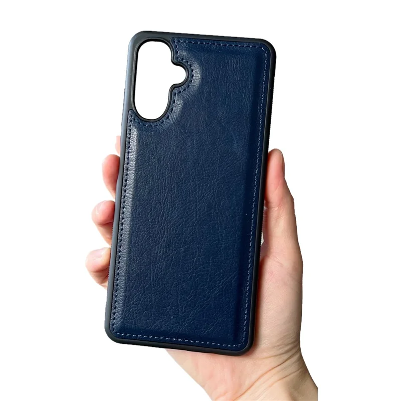 For Samsung Galaxy A26 5G / A17 5G / 4G Case Calf Texture PU Leather Anti Fingerprint Back Phone Cover - Blue