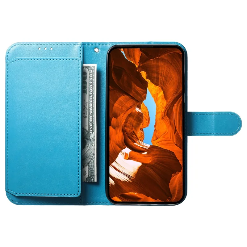 For iPhone 17e / 16e Wallet Phone Case with 8 Card Slot Stand PU Leather Folio Flip Cover - Sky Blue