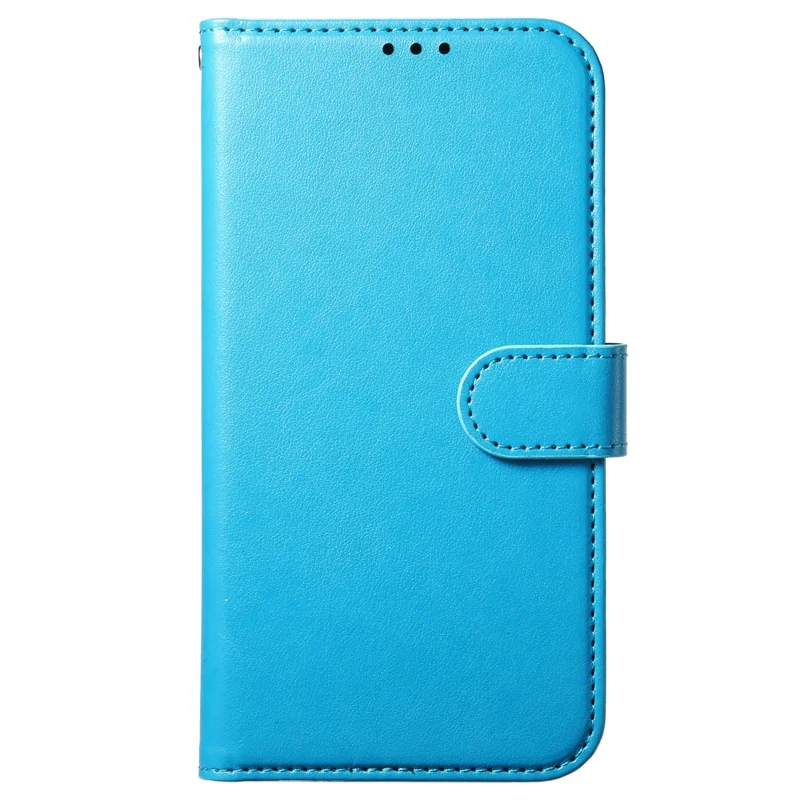 For iPhone 17e / 16e Wallet Phone Case with 8 Card Slot Stand PU Leather Folio Flip Cover - Sky Blue