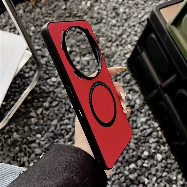 Étui de protection antichoc pour Nothing Phone (3a) Pro en cuir PU + TPU compatible avec MagSafe - Rouge