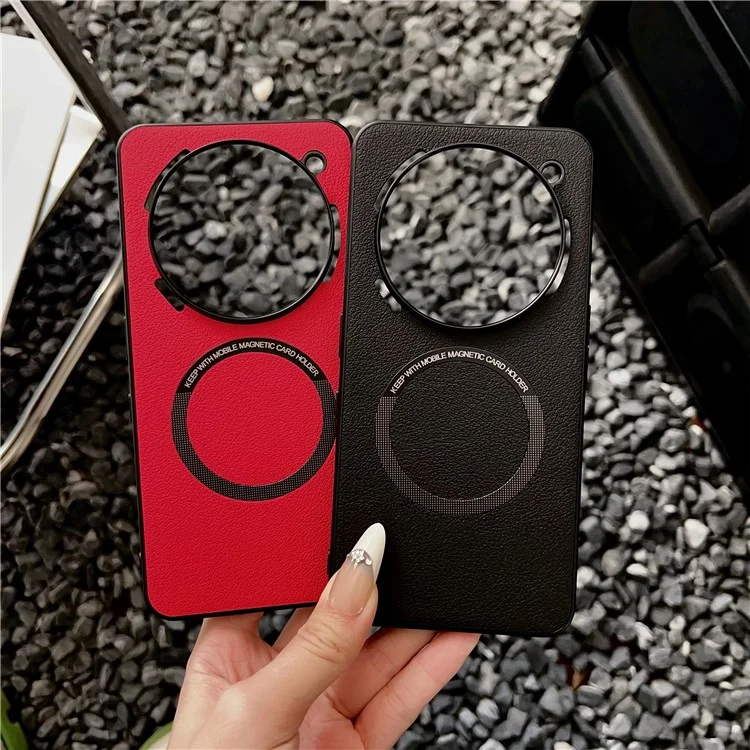 Étui de protection antichoc pour Nothing Phone (3a) Pro en cuir PU + TPU compatible avec MagSafe - Rouge