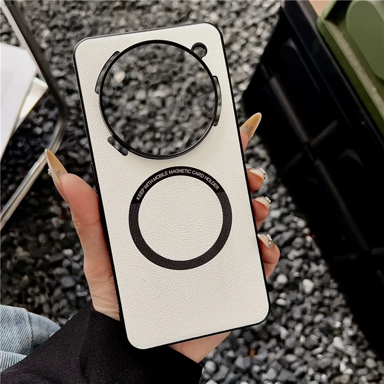 Funda para Nothing Phone (3a) Pro Anticaídas de Cuero PU + Carcasa TPU Compatible con MagSafe - Blanco