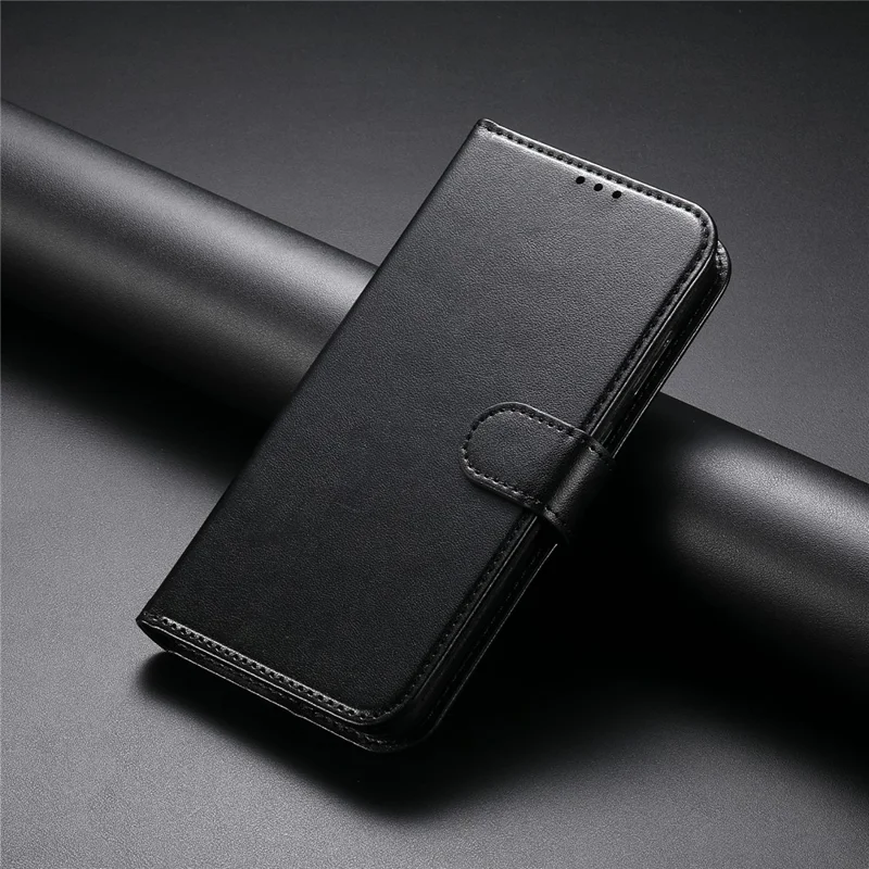 For iPhone 16 Wallet Phone Case with 8 Card Slot Stand PU Leather Folio Flip Cover - Black
