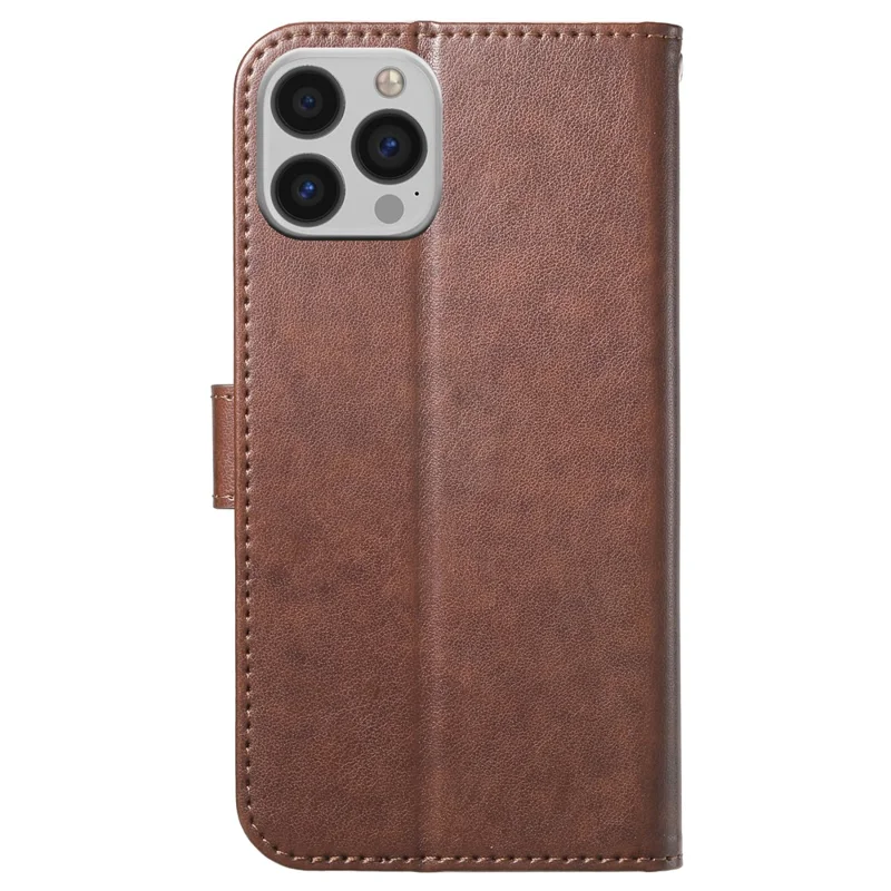 For iPhone 16 Pro Wallet Phone Case with 8 Card Slot Stand PU Leather Folio Flip Cover - Coffee
