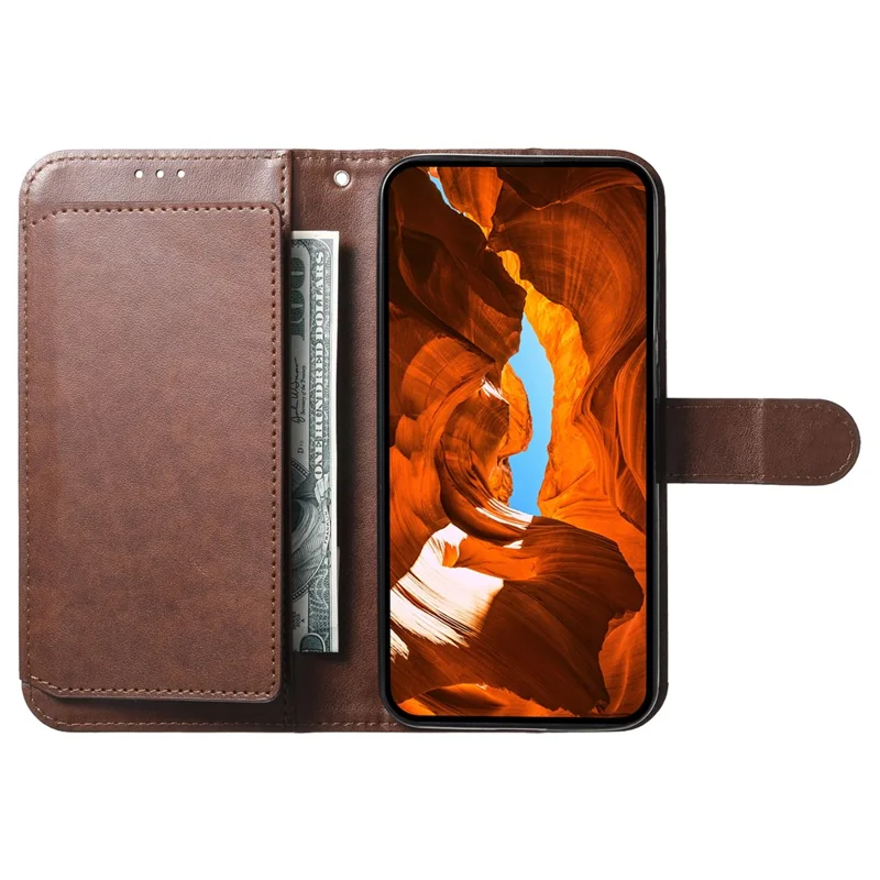 For iPhone 16 Pro Max Wallet Phone Case with 8 Card Slot Stand PU Leather Folio Flip Cover - Coffee