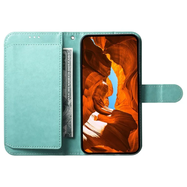 Für Samsung Galaxy A55 5G Geldbörsen-Handyhülle mit 8 Kartenfächern, Ständer, PU-Leder Folio Flip Cover - Grün