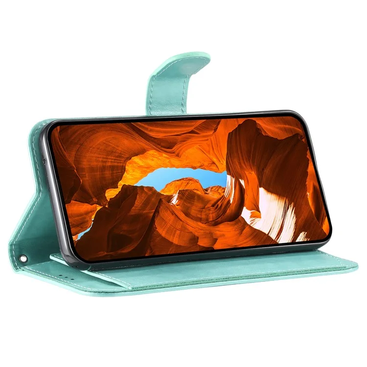 Für Samsung Galaxy A55 5G Geldbörsen-Handyhülle mit 8 Kartenfächern, Ständer, PU-Leder Folio Flip Cover - Grün