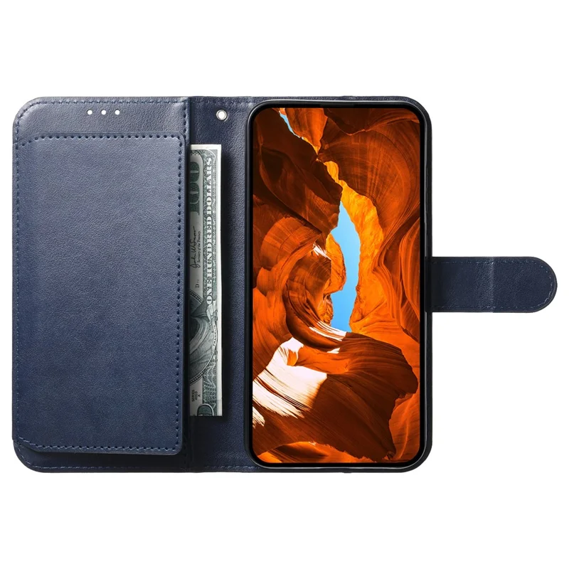 For Samsung Galaxy A26 5G Wallet Phone Case with 8 Card Slot Stand PU Leather Folio Flip Cover - Dark Blue