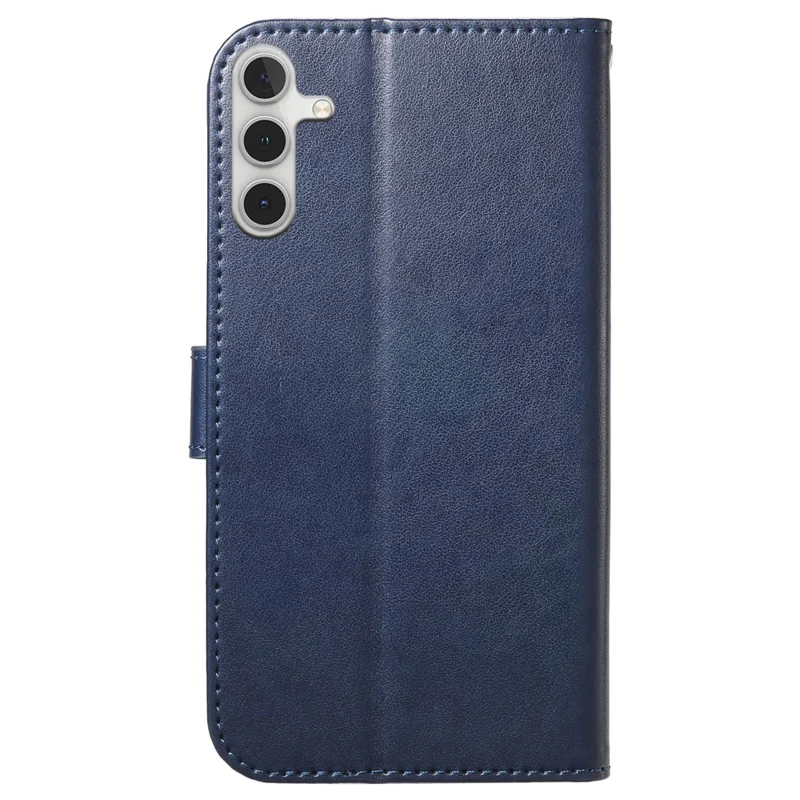 For Samsung Galaxy A26 5G Wallet Phone Case with 8 Card Slot Stand PU Leather Folio Flip Cover - Dark Blue