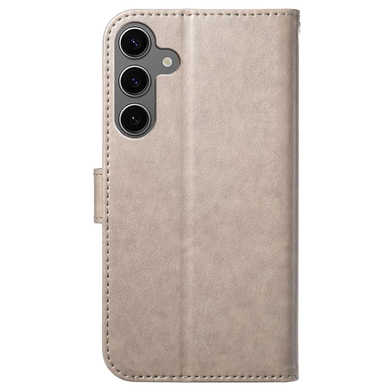 For Samsung Galaxy S25 Wallet Phone Case with 8 Card Slot Stand PU Leather Folio Flip Cover - Grey