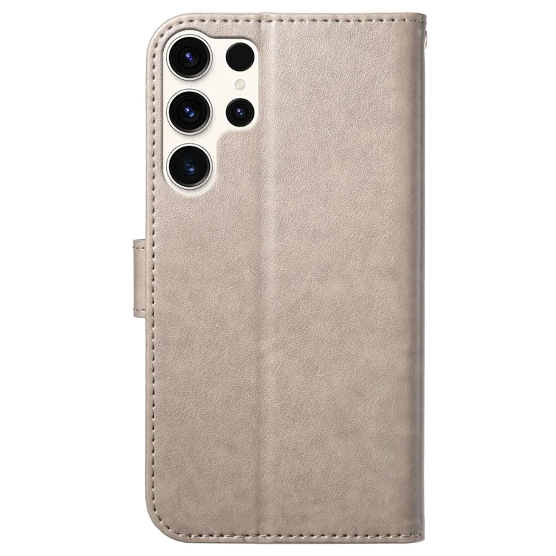 For Samsung Galaxy S25 Ultra Wallet Phone Case with 8 Card Slot Stand PU Leather Folio Flip Cover - Grey