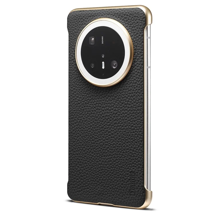 Pour Huawei Mate 70 Pro / 70 Pro+ Étui Magnétique en Cuir de Vache Véritable Texture de Litchi + Coque de Téléphone sans Bordure en PC - Noir