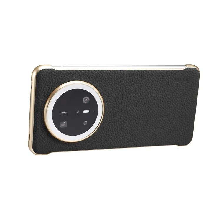 Pour Huawei Mate 70 Pro / 70 Pro+ Étui Magnétique en Cuir de Vache Véritable Texture de Litchi + Coque de Téléphone sans Bordure en PC - Noir
