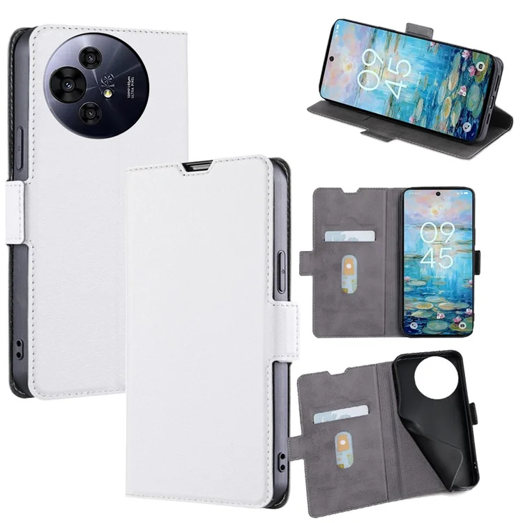 Capa para TCL 50 NxtPaper 5G / 50 Pro NxtPaper 5G com Porta-cartões em Couro PU - Branco