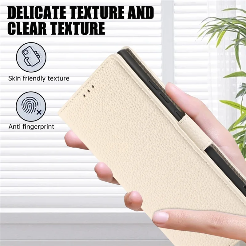 For Xiaomi 14T Leather Case RFID Blocking Shockproof Wallet Phone Cover with Straps - Beige