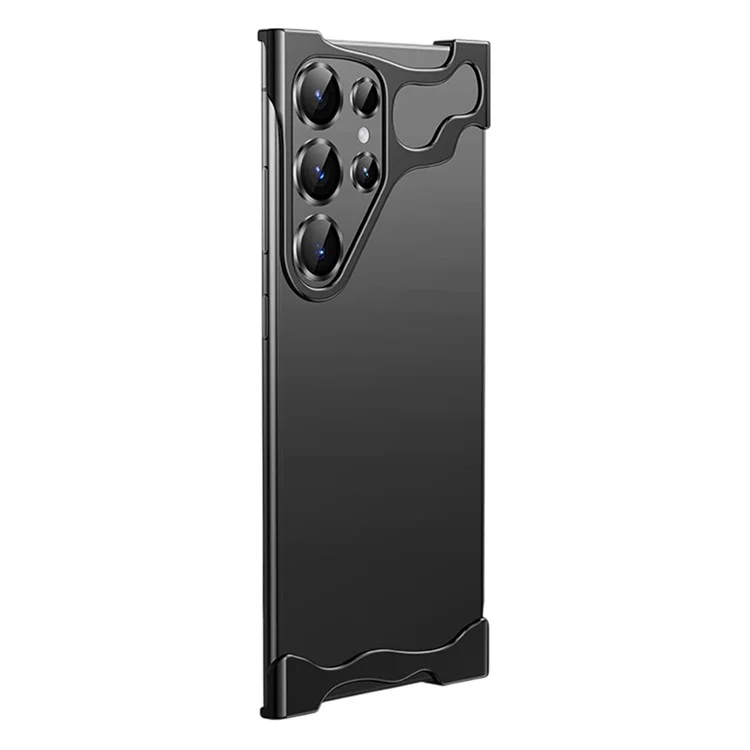 Funda Parachoques para Samsung Galaxy S25 Ultra sin Marco Metálica Antigolpes con Protector de Objetivo de Cámara - Negro