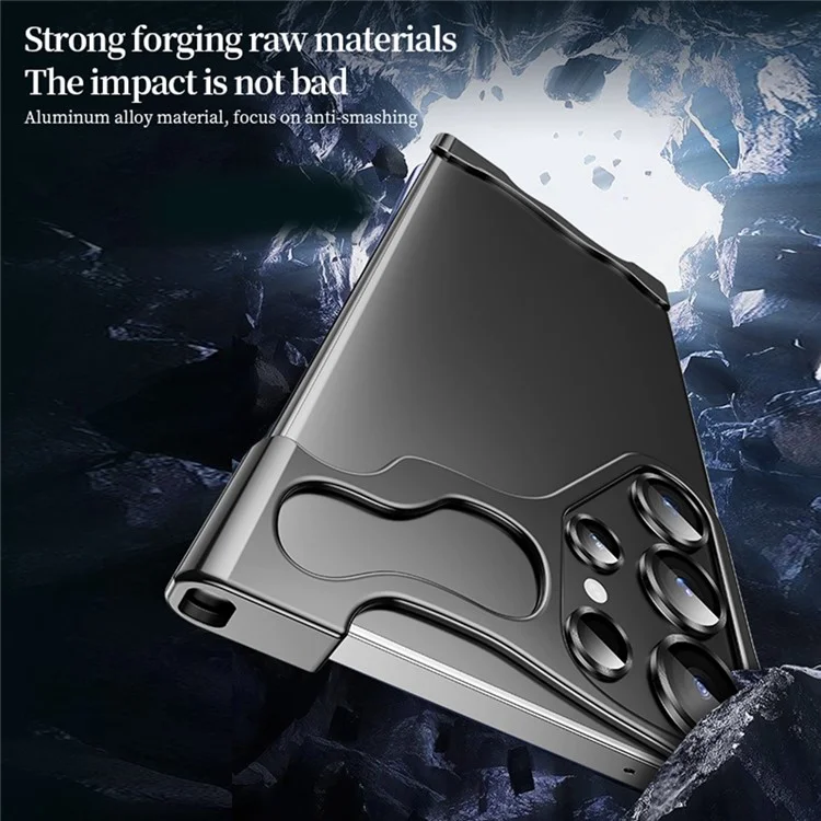 Funda Parachoques para Samsung Galaxy S25 Ultra sin Marco Metálica Antigolpes con Protector de Objetivo de Cámara - Negro