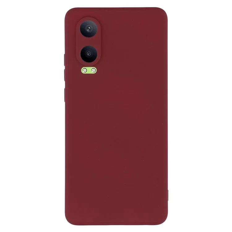 For OnePlus Nord CE4 Lite 5G / Oppo K12x 5G (China) Case TPU Back Soft Anti-Scratch Fiber Lining Phone Cover - Wine Red