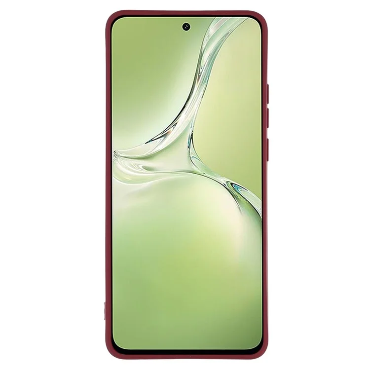 For OnePlus Nord CE4 Lite 5G / Oppo K12x 5G (China) Case TPU Back Soft Anti-Scratch Fiber Lining Phone Cover - Wine Red