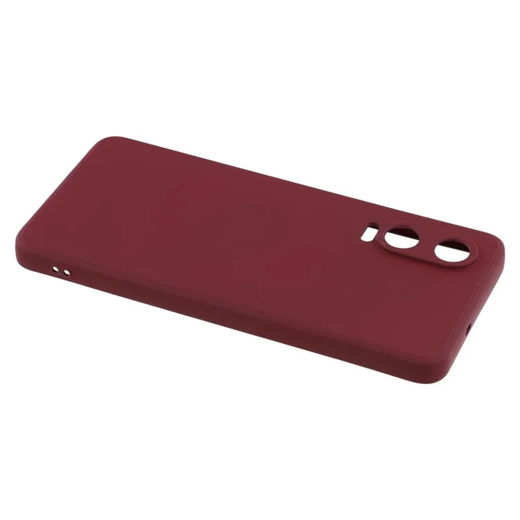 For OnePlus Nord CE4 Lite 5G / Oppo K12x 5G (China) Case TPU Back Soft Anti-Scratch Fiber Lining Phone Cover - Wine Red