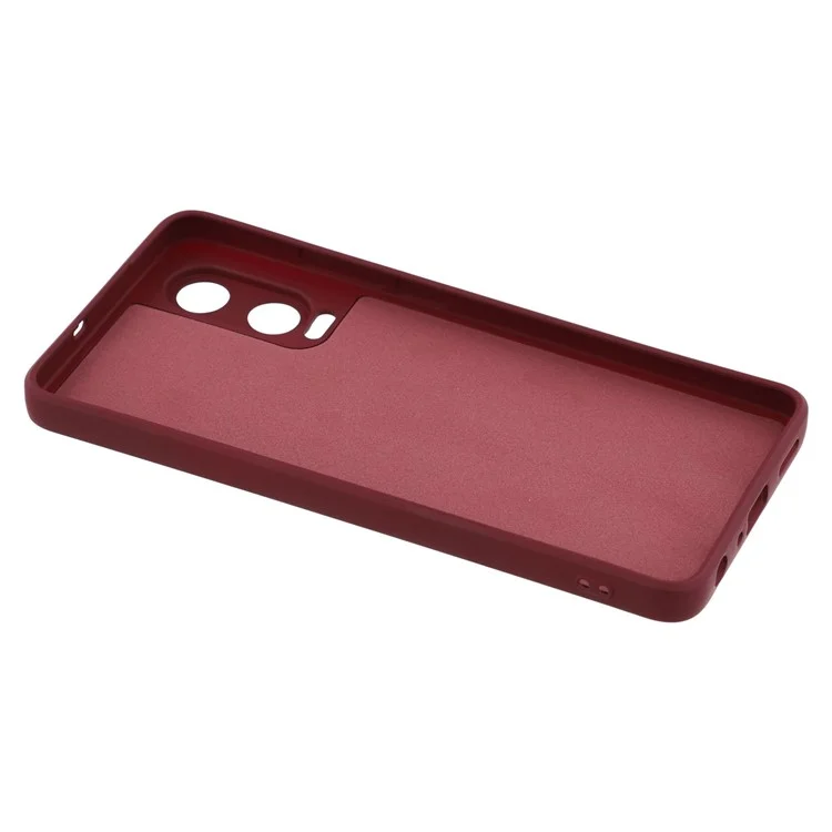 For OnePlus Nord CE4 Lite 5G / Oppo K12x 5G (China) Case TPU Back Soft Anti-Scratch Fiber Lining Phone Cover - Wine Red