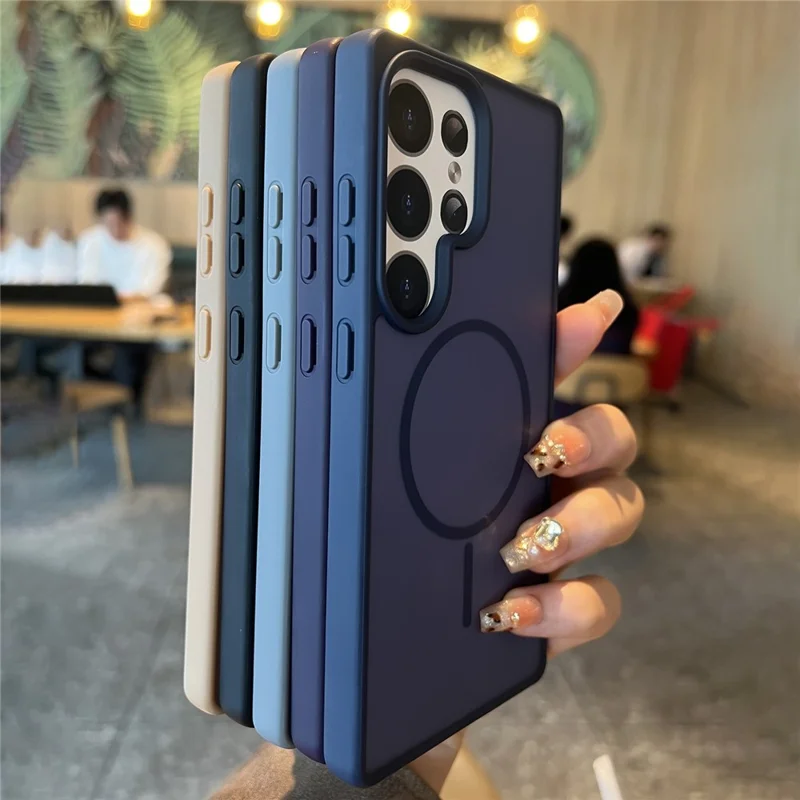 For Samsung Galaxy S25 Ultra Magnetic Case Matte Skin Touch TPU + PC Phone Back Cover - Purple