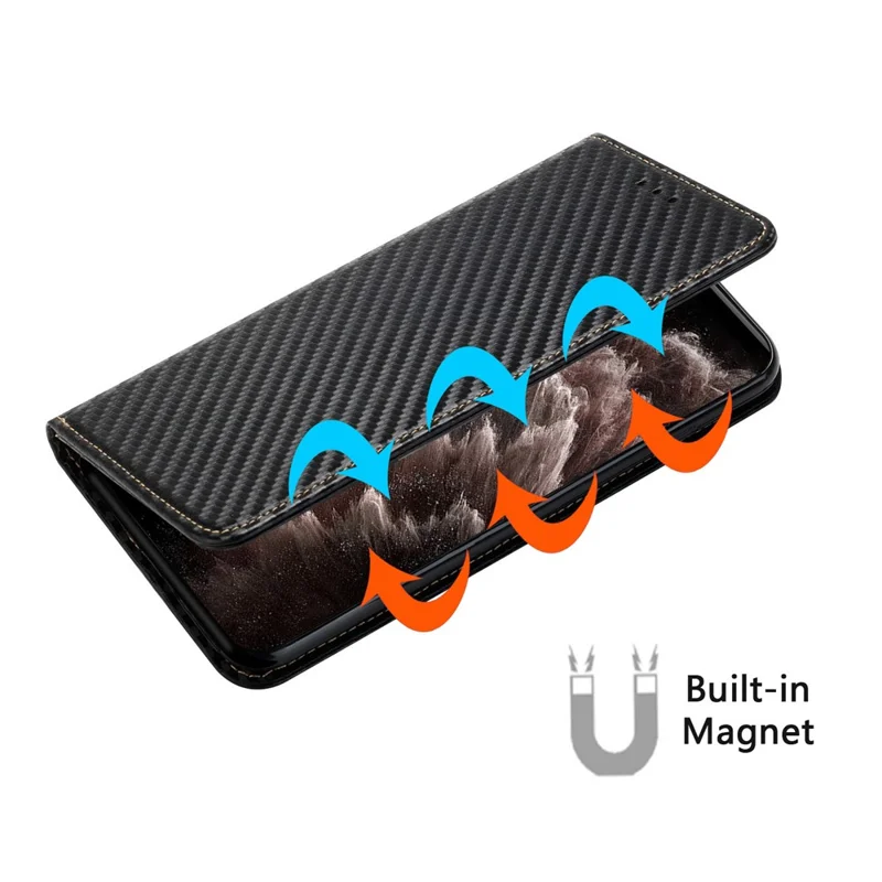 For Xiaomi Redmi Note 14 4G (163.25mm) Case Leather Flip Phone Cover Stand Strong Magnetic Closure - Black