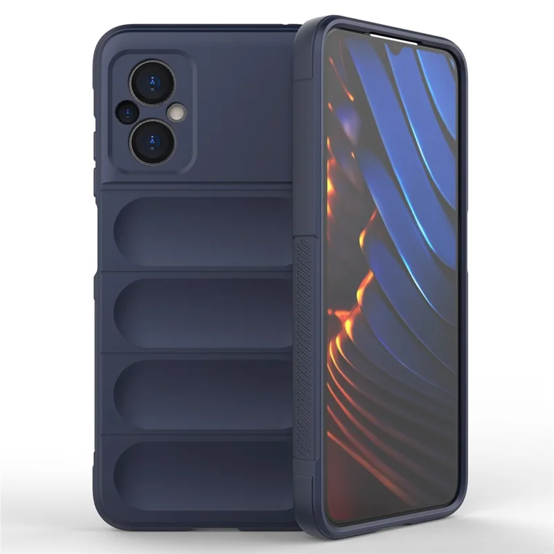 For Xiaomi Poco M4 5G / 4G Drop Protection Phone Case TPU Anti-scratch Cell Phone Back Cover - Dark Blue