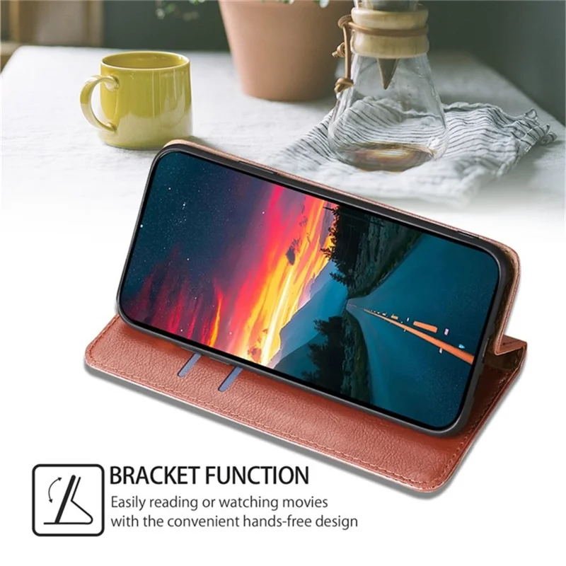 For iPhone 17e / 16e Case Wallet PU Leather Magnetic Auto-Absorbed Phone Cover - Rose Gold