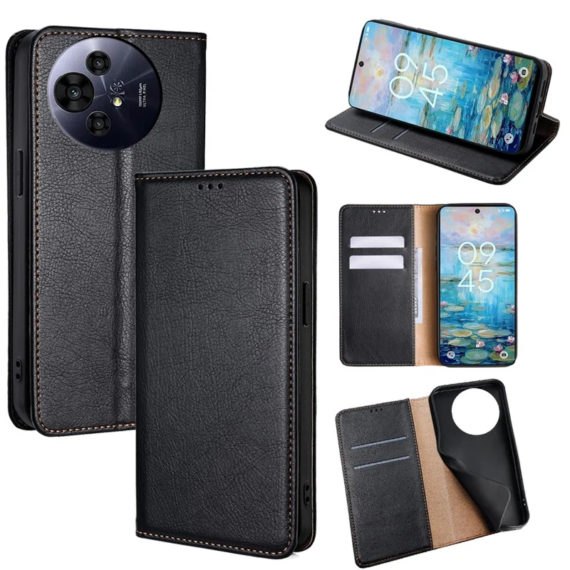 Étui Portefeuille pour TCL 50 NxtPaper 5G / 50 Pro NxtPaper 5G en Cuir PU avec Fermeture Magnétique Automatique - Noir