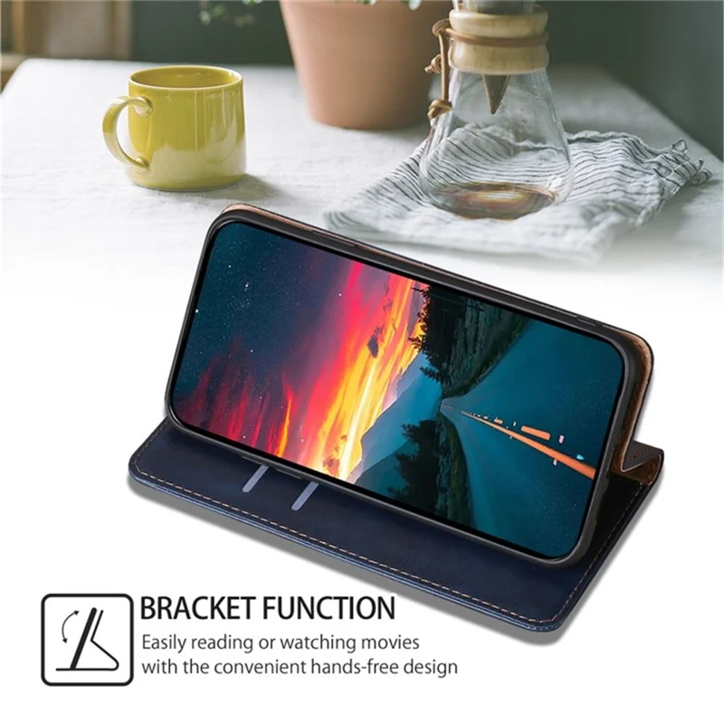 For TECNO Spark 30 4G Case Wallet PU Leather Magnetic Auto-Absorbed Phone Cover - Blue