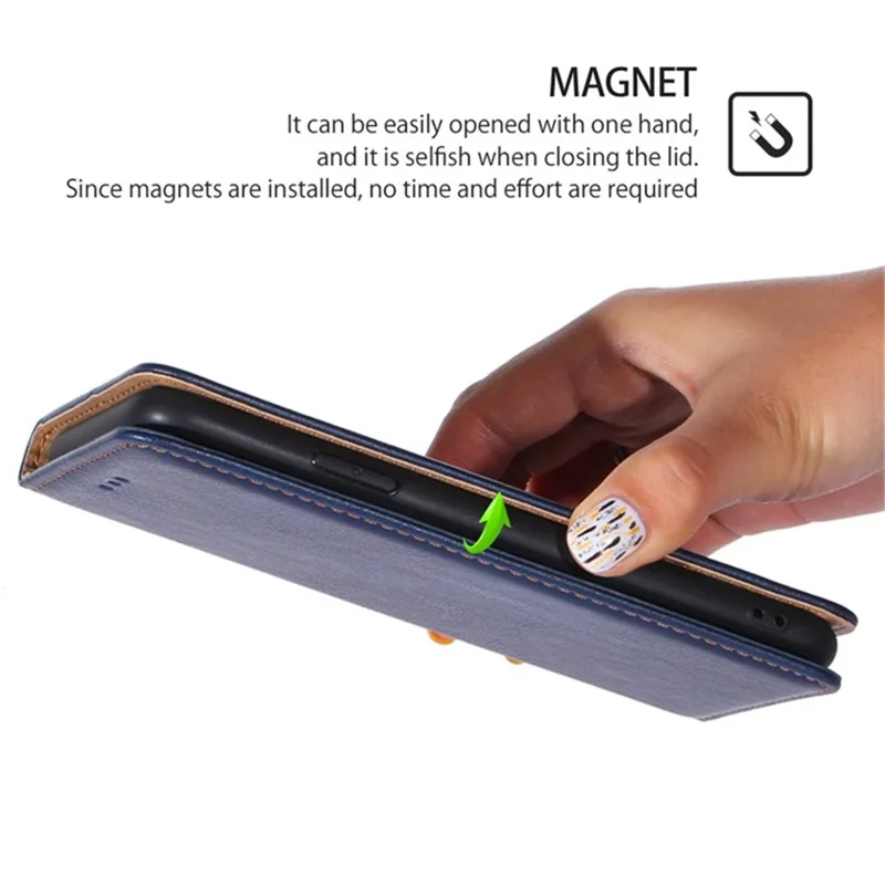 For TECNO Spark 30 4G Case Wallet PU Leather Magnetic Auto-Absorbed Phone Cover - Blue