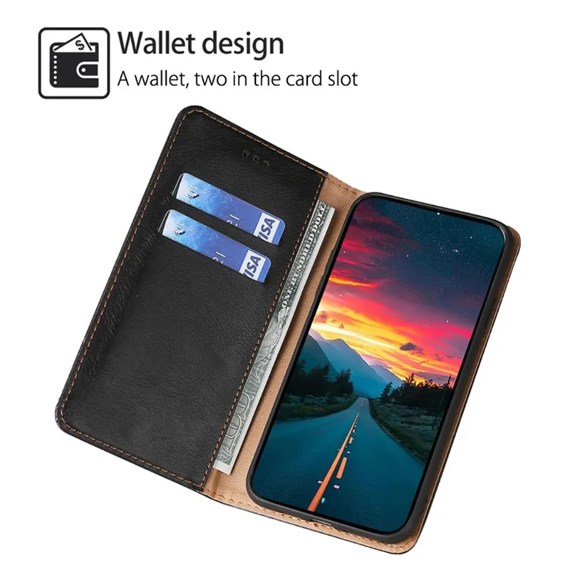For OnePlus Ace 5 5G / 5 Pro 5G Case Wallet PU Leather Magnetic Auto-Absorbed Phone Cover - Black