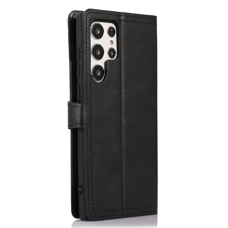 Крышка Телефона Anti-drop Для Samsung Galaxy S22 Ultra 5G, Pocket Pocket Coleme Case Case pu - Черный