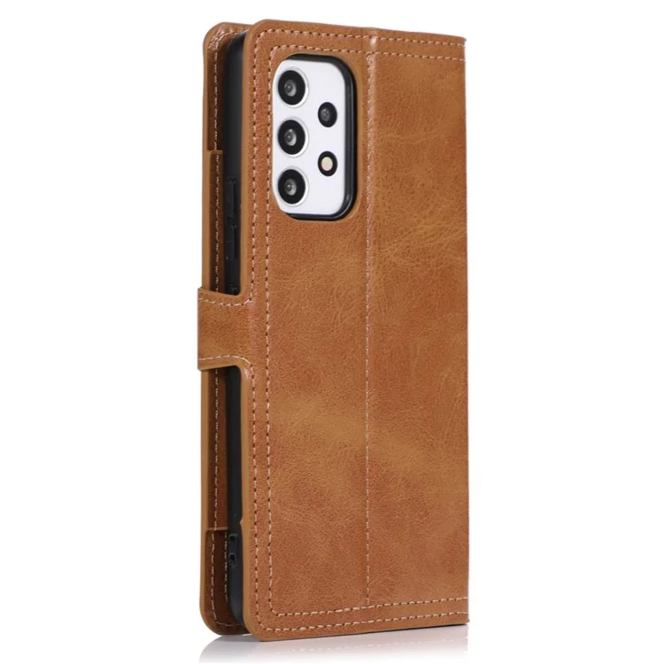 Reißverschluss Pocket Phone Hülle Für Samsung Galaxy A23 4G (165,4 x 76,9 x 8,4 Mm) Schockdes PU -leder -telefonabdeckungsständer Mit Magnetschnalle - Orange