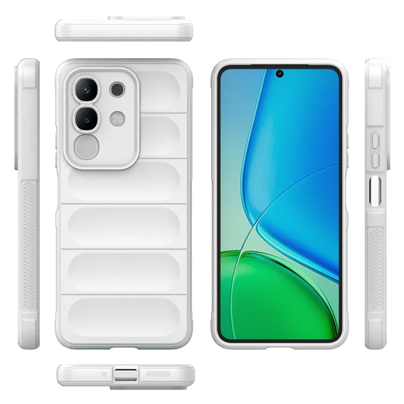 For vivo Y29 4G  /  T4x 5G Case Anti-Drop Soft TPU Rugged Phone Back Cover - White