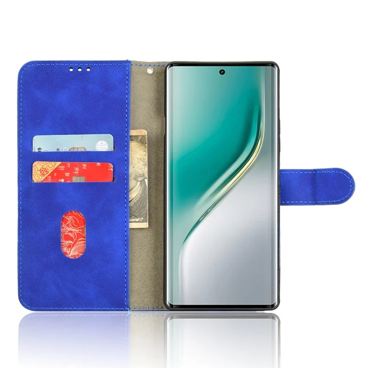 For TECNO Camon 40 4G Leather Case Skin Feel Anti Drop Wallet Flip Phone Cover - Blue