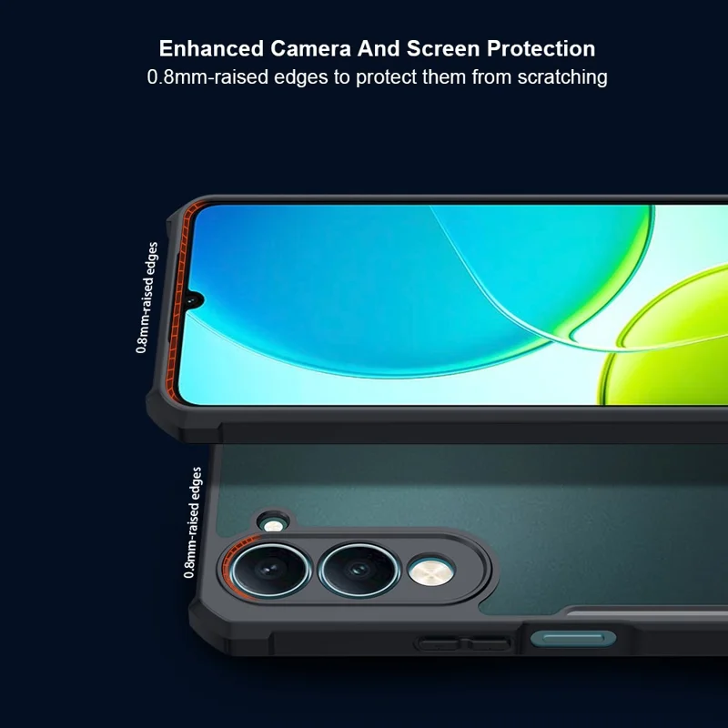 XUNDD Pour vivo Y29s 5G / Y04 4G Étui Antichoc TPU + Acrylique Coque Arrière Transparente pour Téléphone