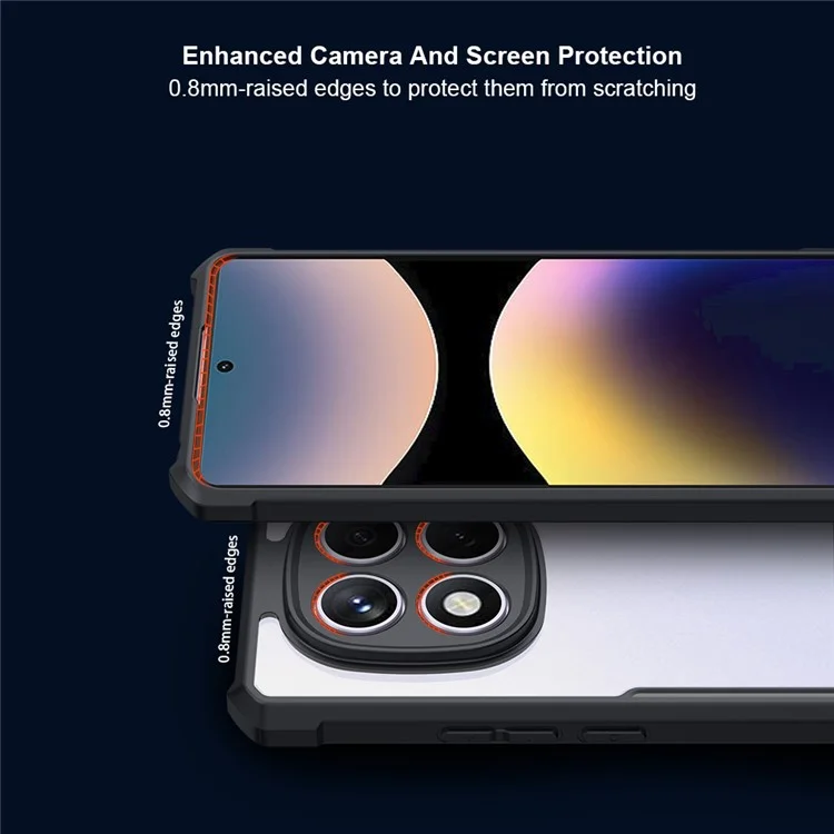 XUNDD Pour Xiaomi Redmi Note 14 Pro 4G Étui Antichoc TPU + Acrylique Transparente Coque de Téléphone
