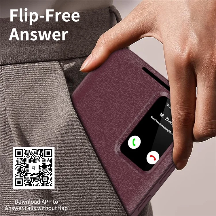 Cover per Samsung Galaxy A55 5G con Porta Carte Custodia a Finestra Smart View in Pelle - Rosso Vino
