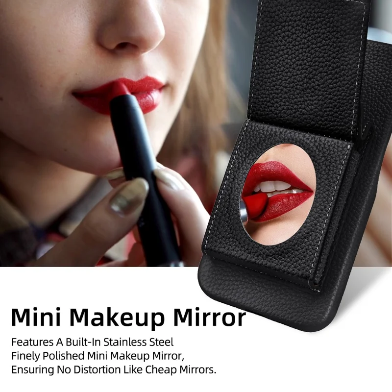 For iPhone 16 Pro Max Case Litchi Textured PU + TPU Phone Cover with Card Holder, Strap - Black