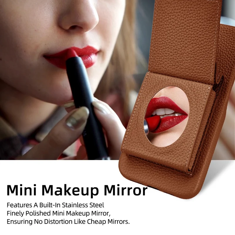 For iPhone 16 Pro Max Case Litchi Textured PU + TPU Phone Cover with Card Holder, Strap - Brown