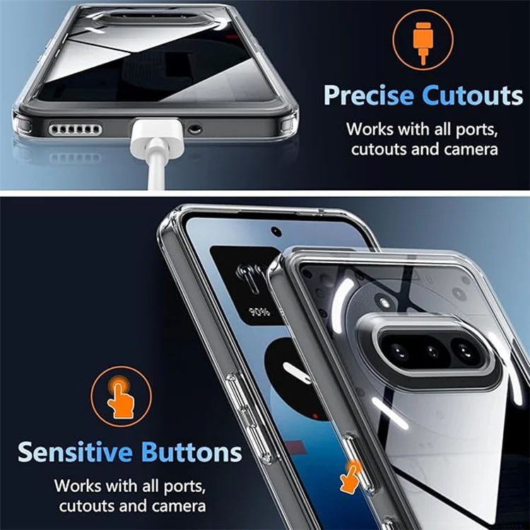For Nothing Phone (3a) Case Transparent TPU Shockproof Phone Cover