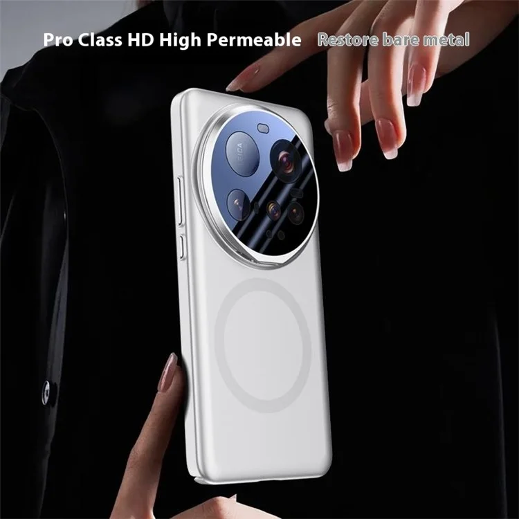 For Xiaomi 15 Ultra Case Compatible with MagSafe Lens Film Kickstand Hard PC Phone Cover - Black