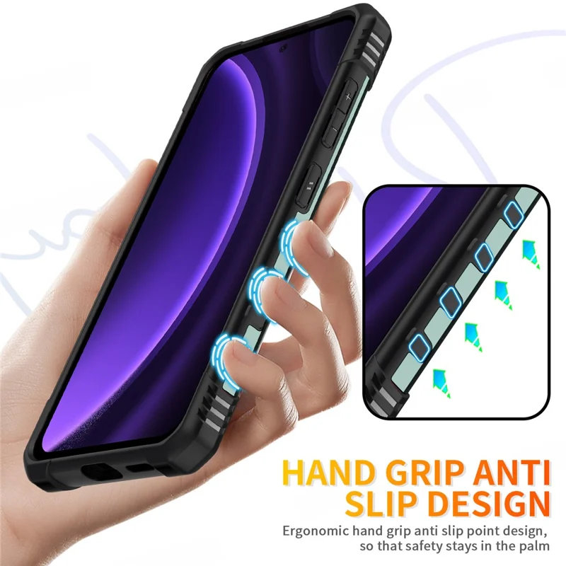 Para Samsung Galaxy A36 5G / A56 5G Funda PC + TPU Anti-Caída Cubierta de Teléfono con Anillo Soporte - Verde Oscuro