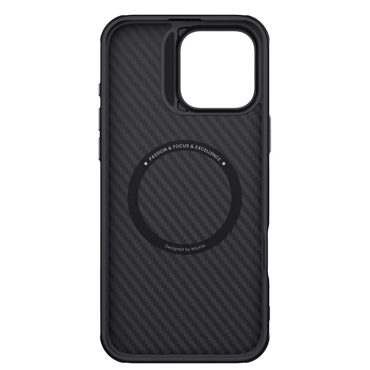 NILLKIN For iPhone 16 Pro Max Magnetic Case Carbon Fiber Texture TPU + PC Shockproof Phone Cover - Silver