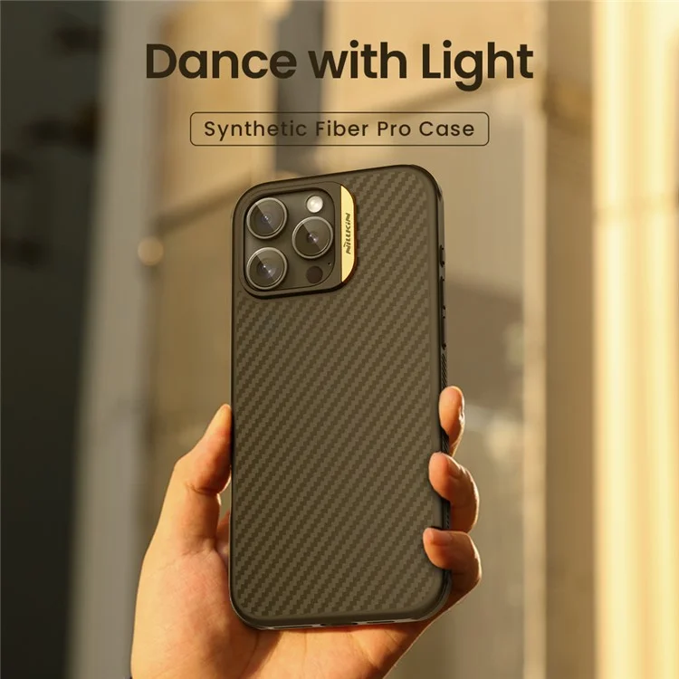 NILLKIN For iPhone 16 Pro Max Magnetic Case Carbon Fiber Texture TPU + PC Shockproof Phone Cover - Silver
