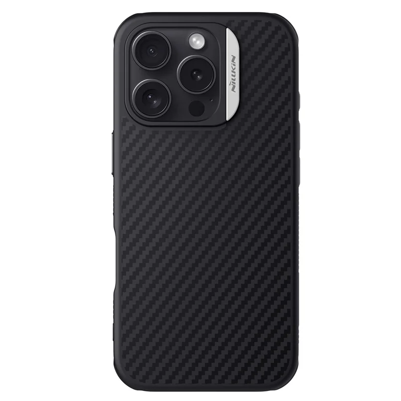NILLKIN For iPhone 16 Pro Magnetic Case Carbon Fiber Texture TPU + PC Shockproof Phone Cover - Silver