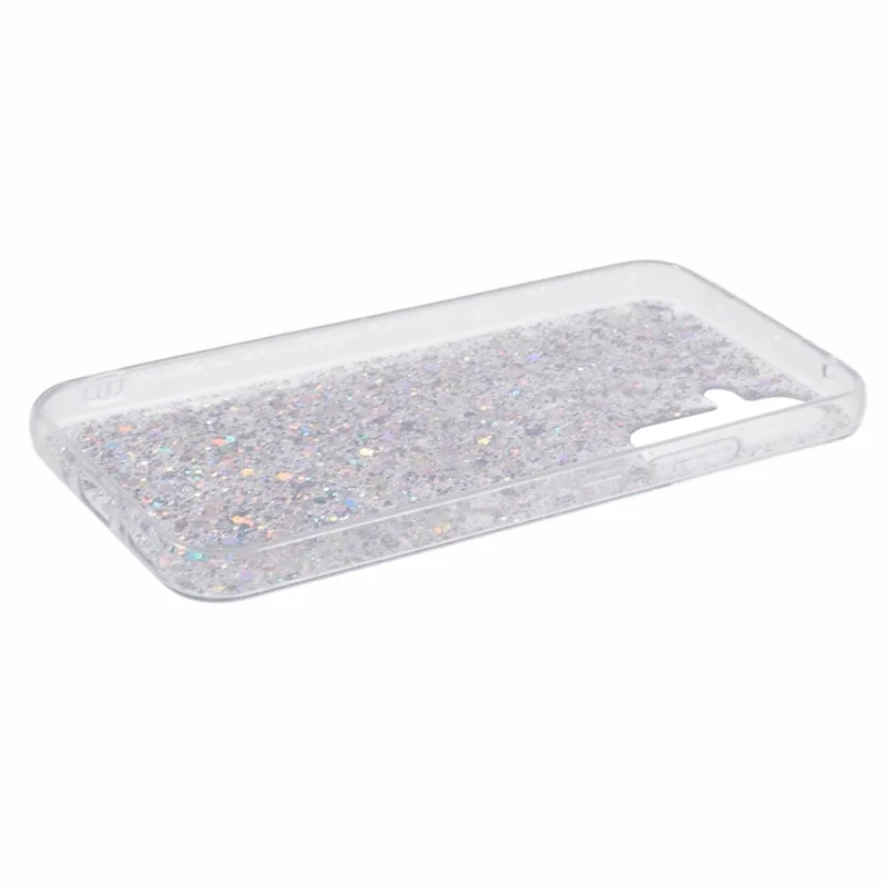 For Samsung Galaxy S25 Case Shockproof Soft TPU Phone Cover Glittery Design - Silver